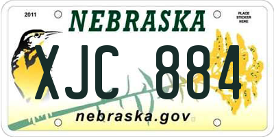 NE license plate XJC884