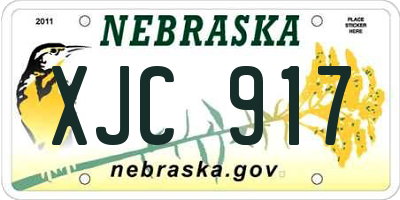 NE license plate XJC917