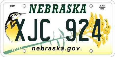 NE license plate XJC924