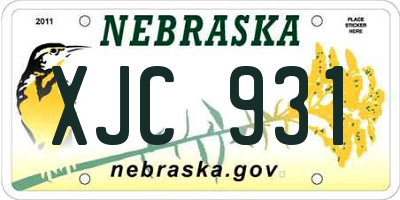 NE license plate XJC931