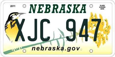 NE license plate XJC947