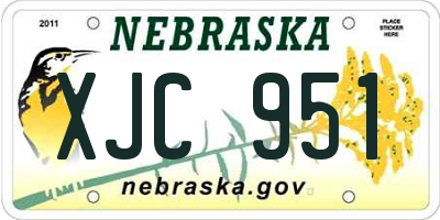 NE license plate XJC951