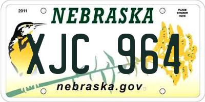NE license plate XJC964
