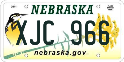 NE license plate XJC966
