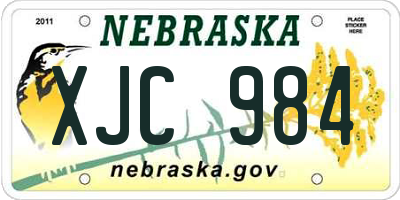NE license plate XJC984