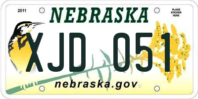NE license plate XJD051