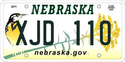 NE license plate XJD110