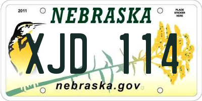 NE license plate XJD114