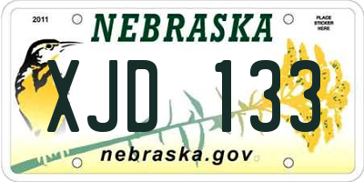 NE license plate XJD133