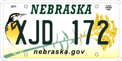 NE license plate XJD172