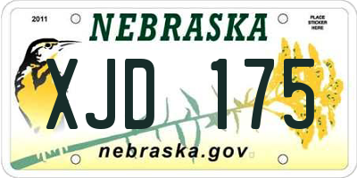 NE license plate XJD175