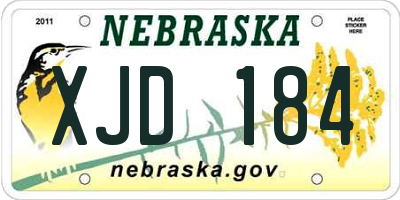 NE license plate XJD184