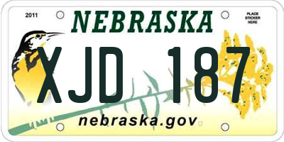 NE license plate XJD187