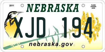 NE license plate XJD194
