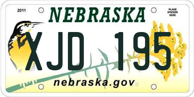 NE license plate XJD195