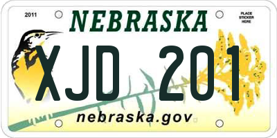 NE license plate XJD201