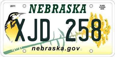NE license plate XJD258