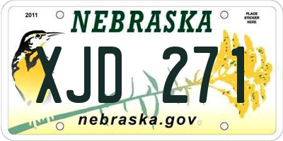 NE license plate XJD271