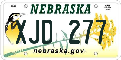 NE license plate XJD277