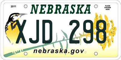 NE license plate XJD298