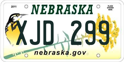 NE license plate XJD299