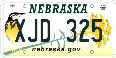 NE license plate XJD325