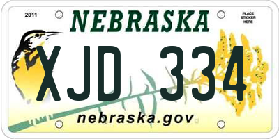 NE license plate XJD334