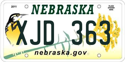 NE license plate XJD363