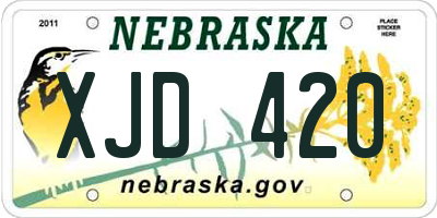 NE license plate XJD420