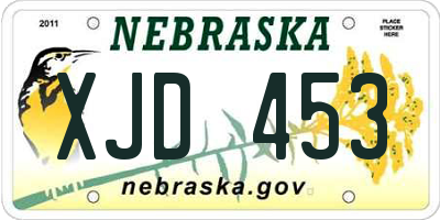 NE license plate XJD453