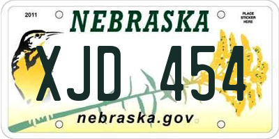 NE license plate XJD454
