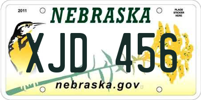 NE license plate XJD456