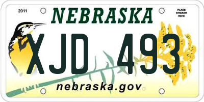 NE license plate XJD493