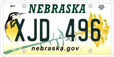 NE license plate XJD496