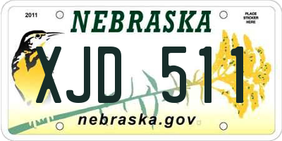 NE license plate XJD511