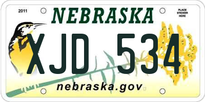 NE license plate XJD534