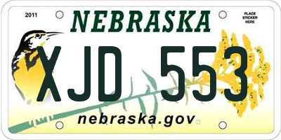 NE license plate XJD553