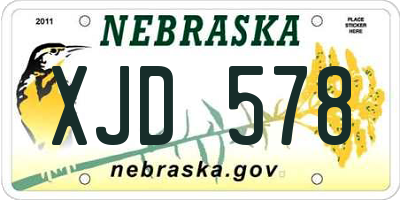 NE license plate XJD578