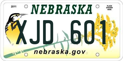NE license plate XJD601