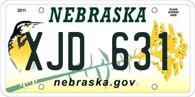 NE license plate XJD631
