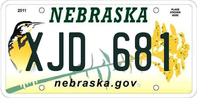 NE license plate XJD681