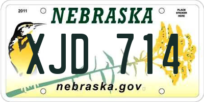 NE license plate XJD714