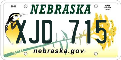 NE license plate XJD715