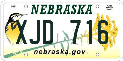 NE license plate XJD716