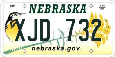 NE license plate XJD732