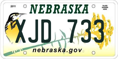 NE license plate XJD733