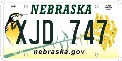 NE license plate XJD747