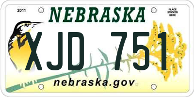 NE license plate XJD751