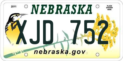 NE license plate XJD752