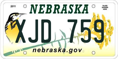 NE license plate XJD759